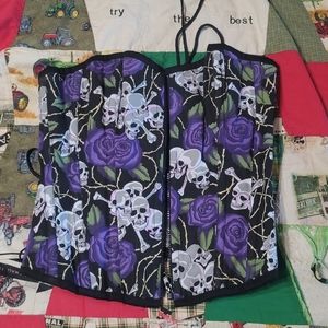 Burlesk goth purple corset size XL